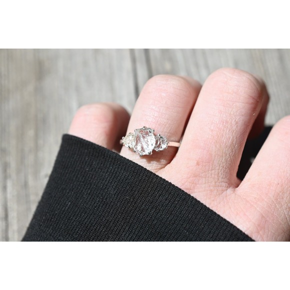 alternative raw diamond engagement ring raw crystal size 4 5 6 7 8 8 9 10 11 12 - Picture 1 of 3